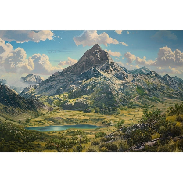 Peinture Panorama Alpin d'Été, art mural décoration nature