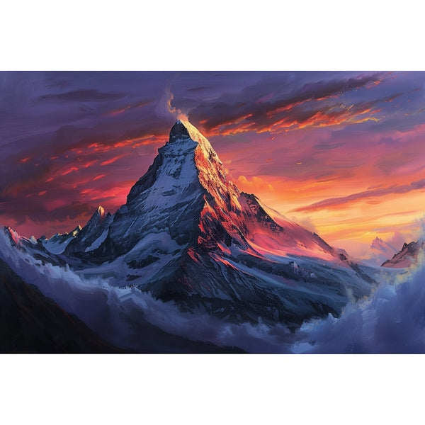 Peinture À l'Huile Paysage de Montagne, art mural décoration nature