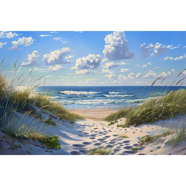 Peinture Dunes et Chemin vers la Mer, art mural décoration nature