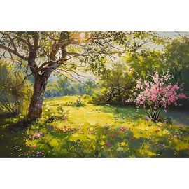 Peinture Acrylique Paysage Printemps, art mural décoration nature