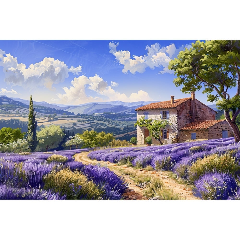 paysage de provence peinture à l'huile