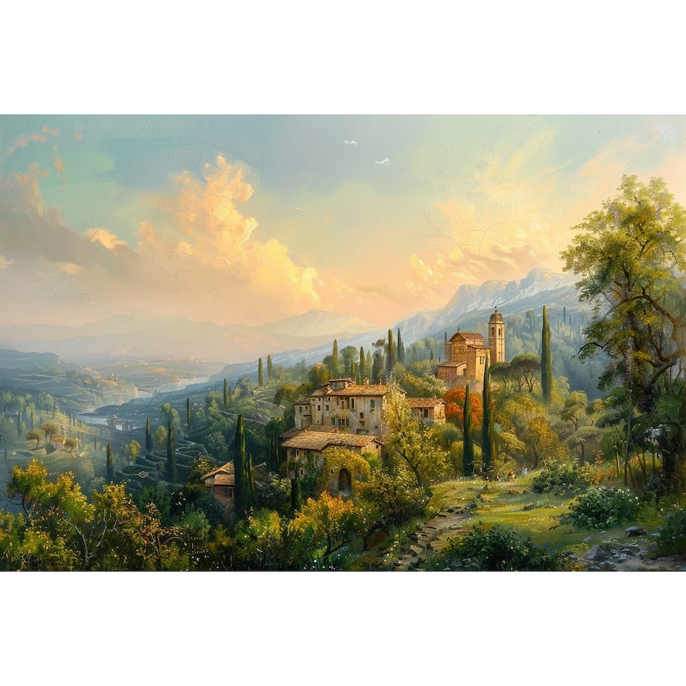 paysage de toscane en peinture