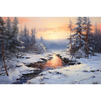 Thumbnail for paysage d hiver tableau peinture