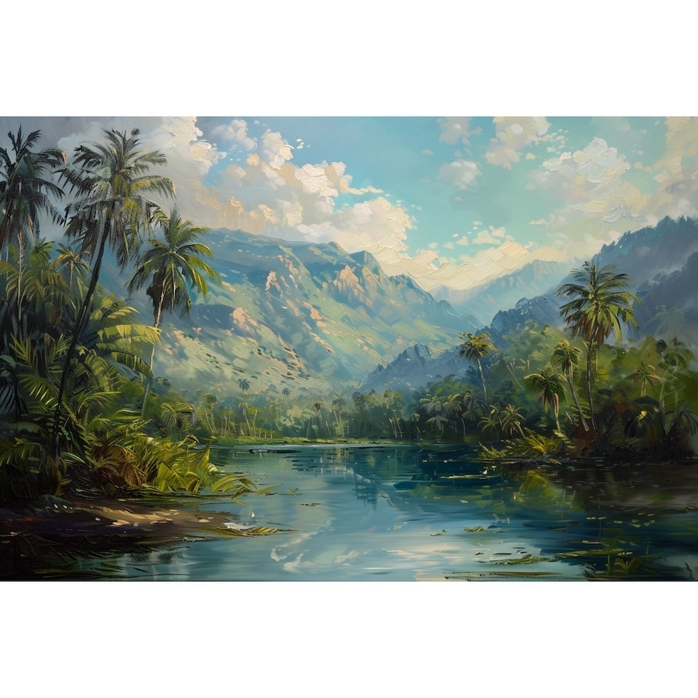 Peinture Paysage Exotique, art mural décoration nature