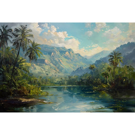 Peinture Paysage Exotique, art mural décoration nature