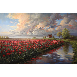 Peinture Paysage Hollandais, art mural décoration nature
