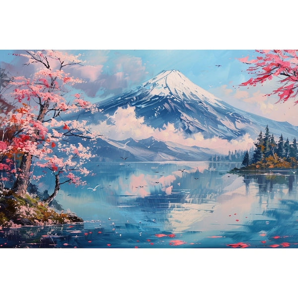 Peinture Paysage Japonais, art mural décoration nature