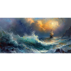 Peinture Paysage Marin, art mural décoration nature