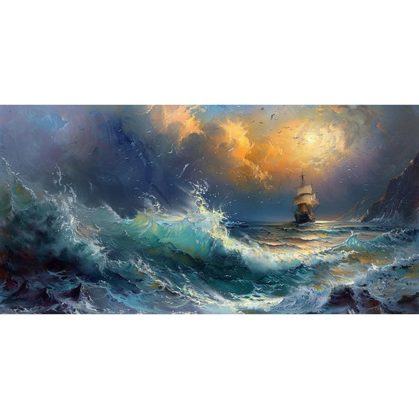 Peinture Paysage Marin, art mural décoration nature