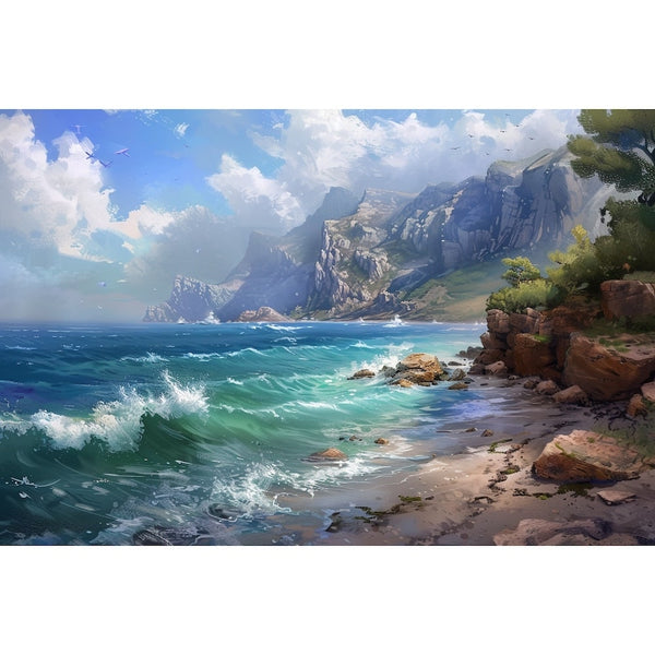 Peinture Acrylique Paysage Marin, art mural décoration nature