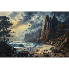 Peinture Paysage Maritime, art mural décoration nature