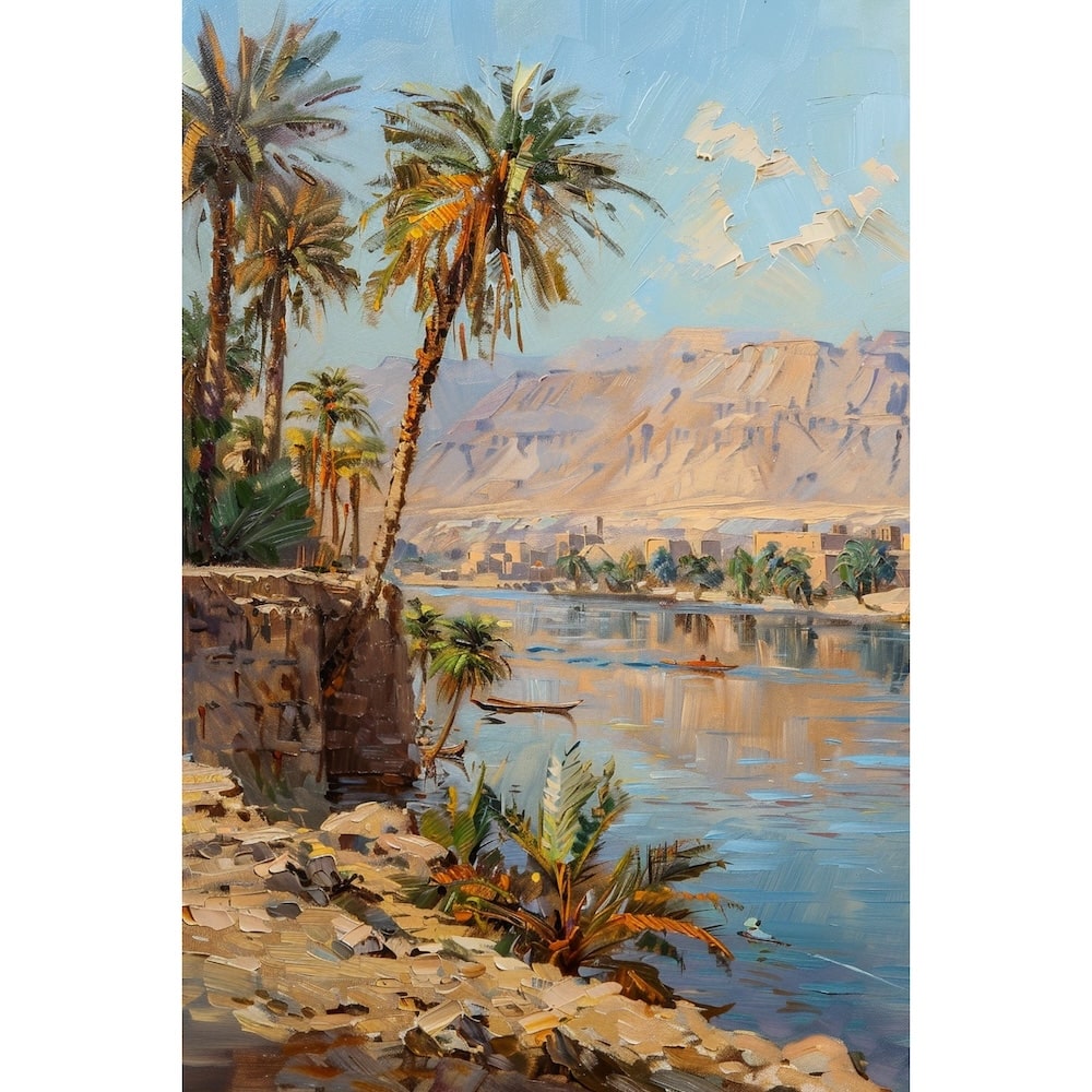 Peinture Paysage Marocain, art mural décoration nature