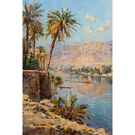 Peinture Paysage Marocain, art mural décoration nature