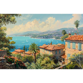 Peinture Paysage Méditerranéen, art mural décoration nature