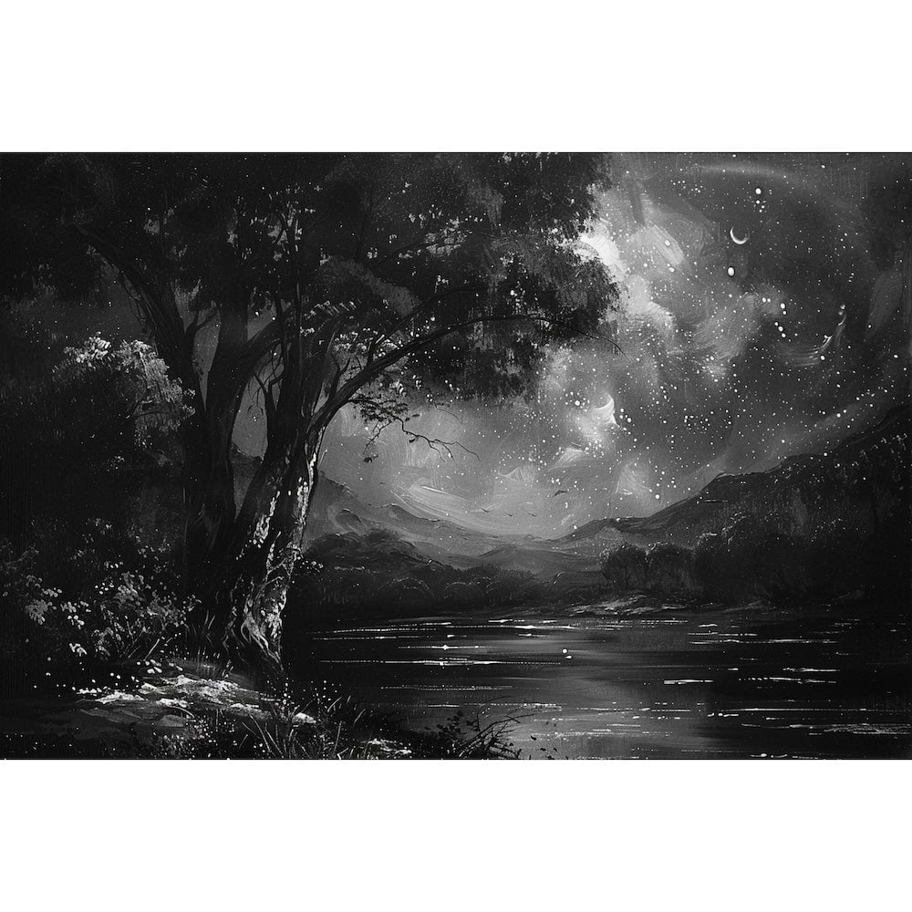 Peinture Paysage Monochrome, art mural décoration nature