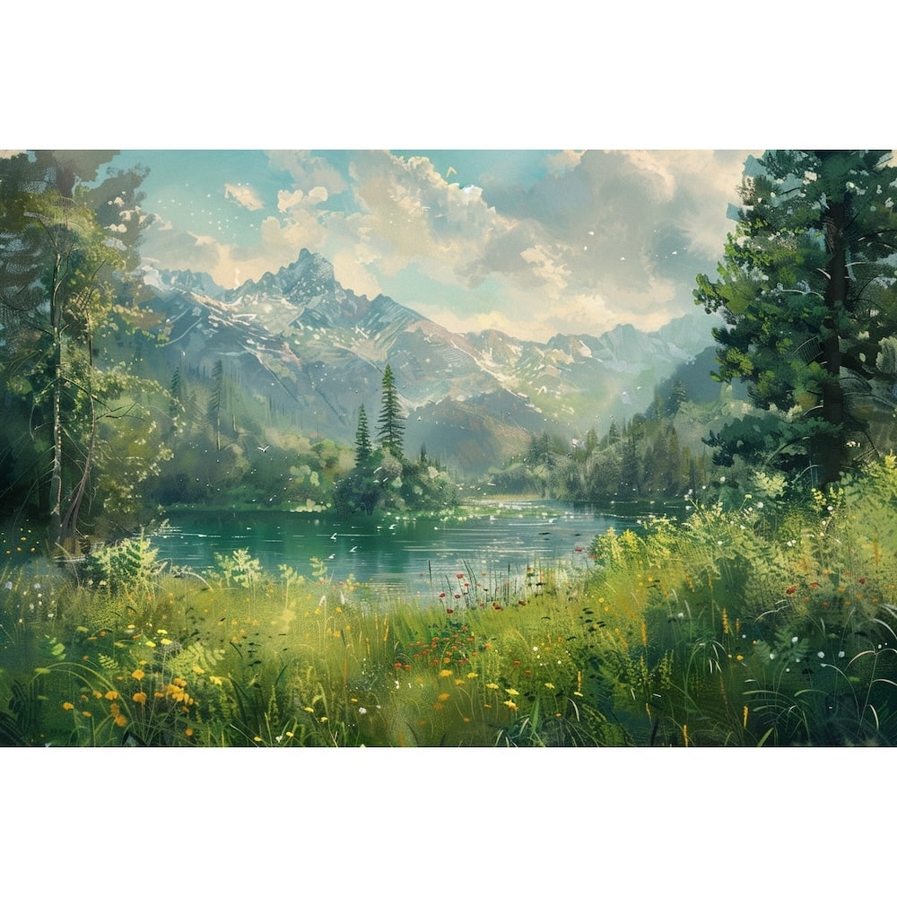 Peinture Paysage Naturel, art mural décoration nature