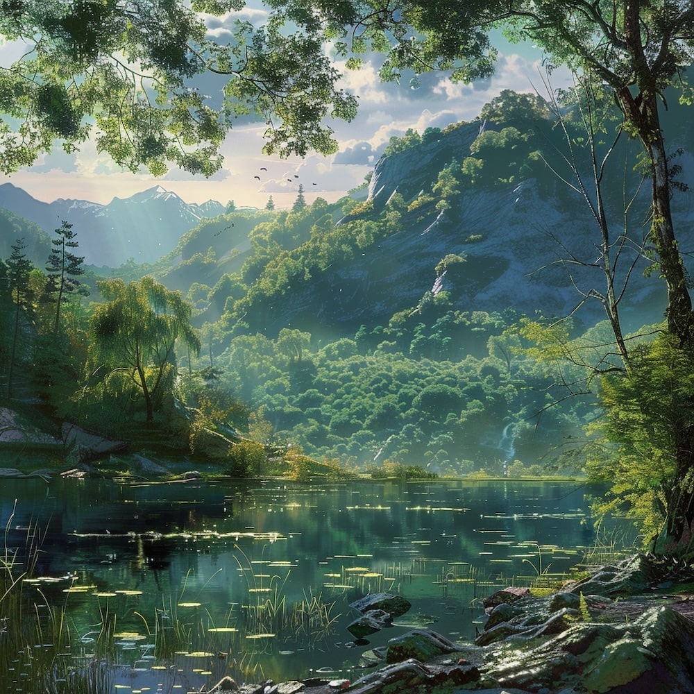 Peinture Paysage Nature, art mural décoration nature