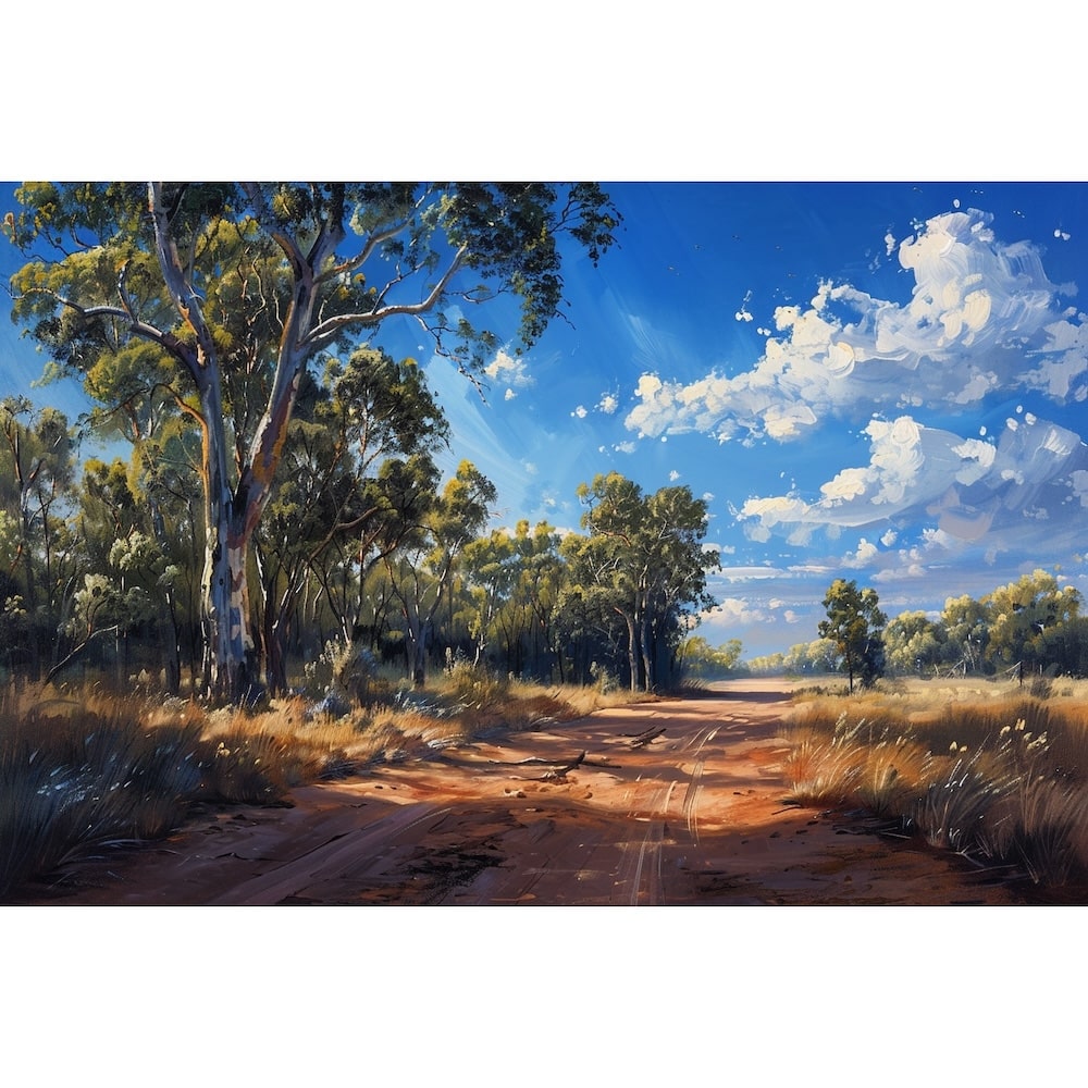 Peinture Acrylique de Paysage de Brousse Australienne, art mural décoration nature