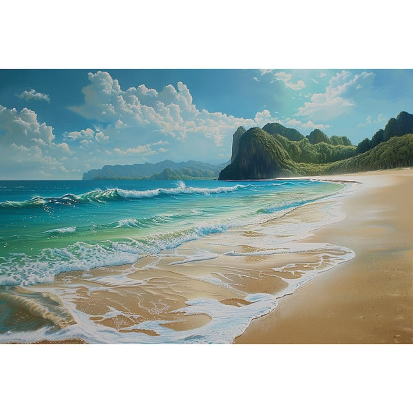 Peinture Paysage Plage, art mural décoration nature
