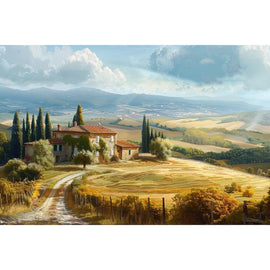 Peinture Paysage Toscane, art mural décoration nature