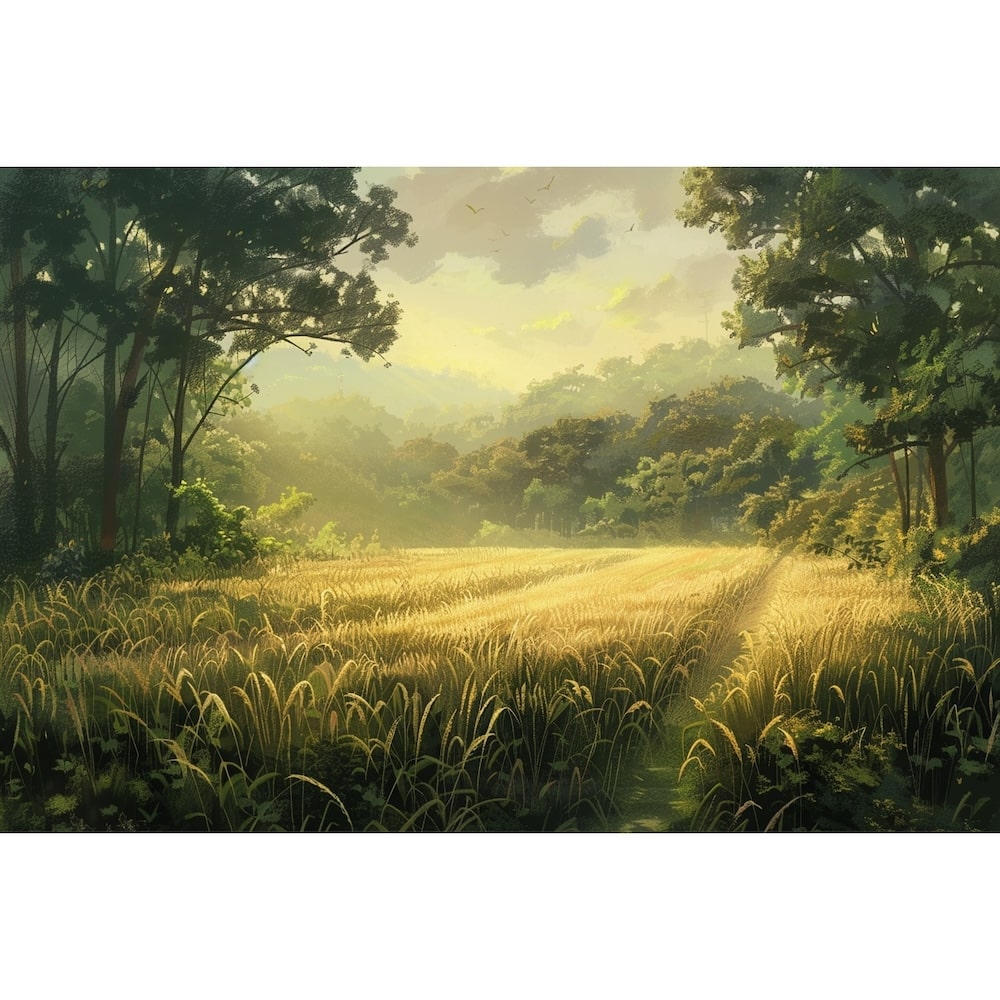 Peinture Paysage Vietnam, art mural décoration nature