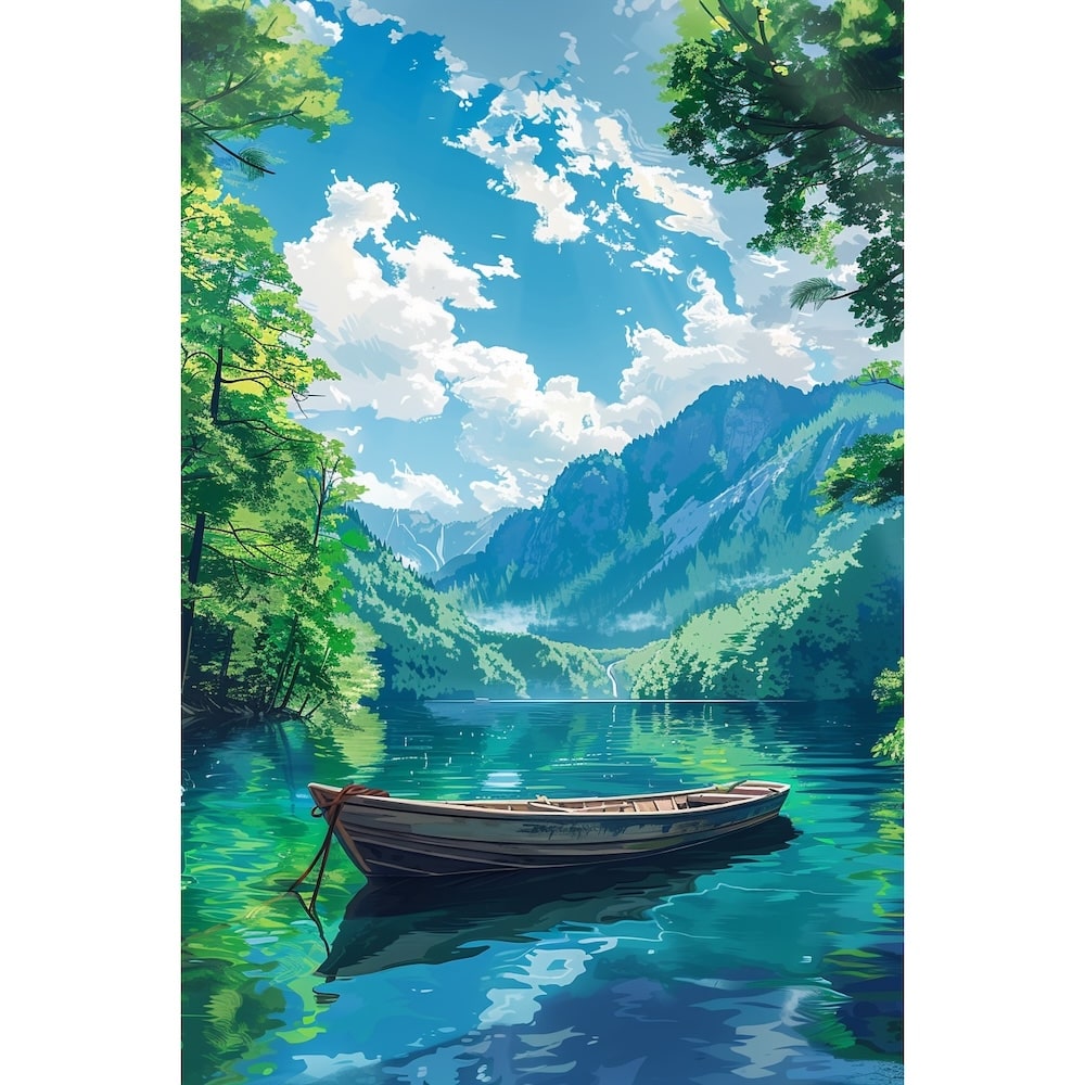 Peinture Paysage Zen, art mural décoration nature