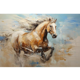 Peinture Acrylique Cheval Abstrait, art mural décoration nature