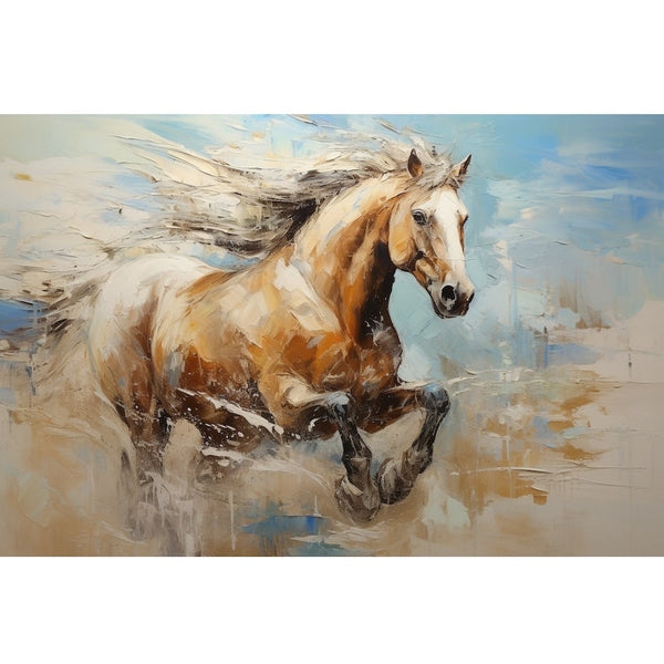 Peinture Acrylique Cheval Abstrait, art mural décoration nature