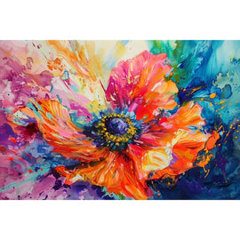 Peinture Fleur Abstraite, art mural décoration nature