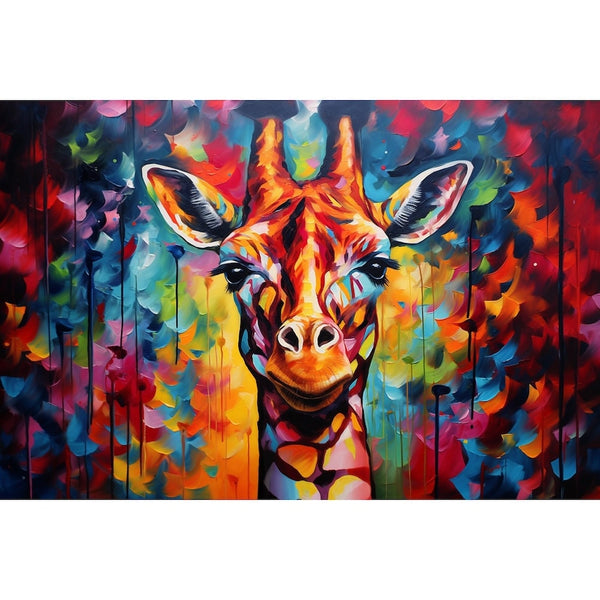 Peinture Girafe Abstraite, art mural décoration nature