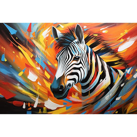 Zèbre Peinture Abstraite, art mural décoration nature