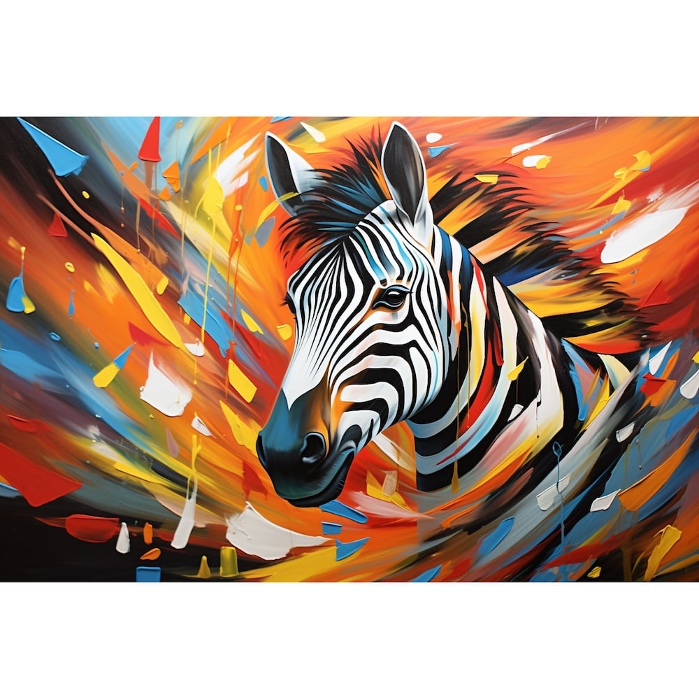 peinture abstraite zebre