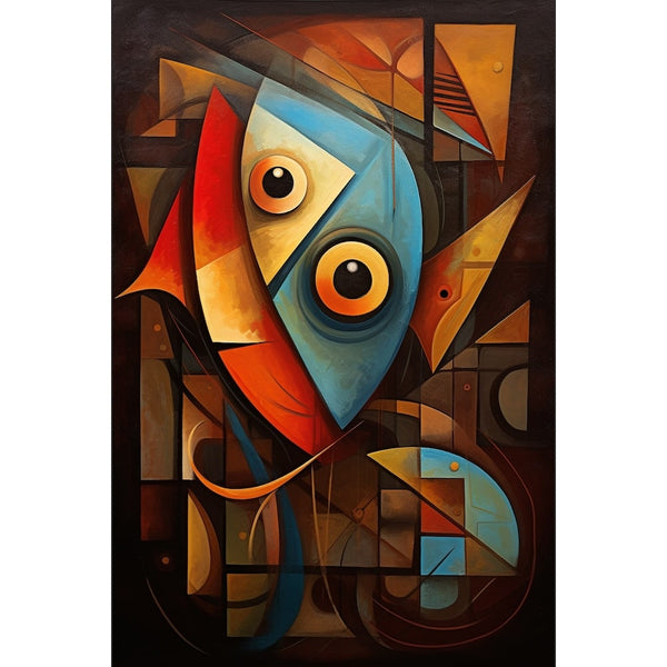 Peinture Poisson Abstrait, art mural décoration nature