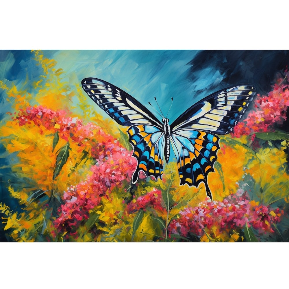 peinture acrylique avec des papillons
