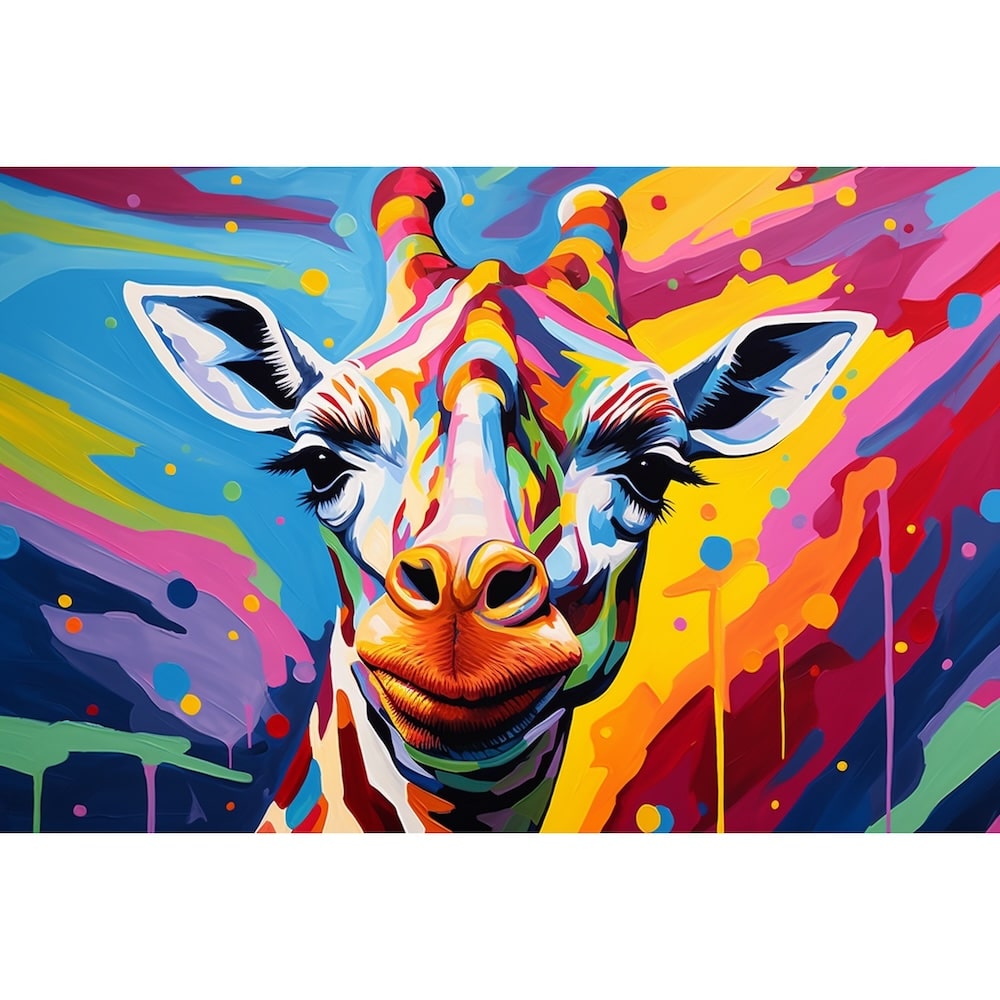 peinture acrylique girafe pop art