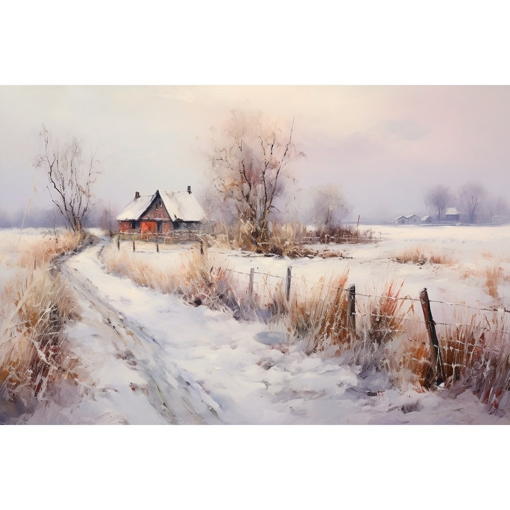 Peinture Acrylique Hiver, art mural décoration nature