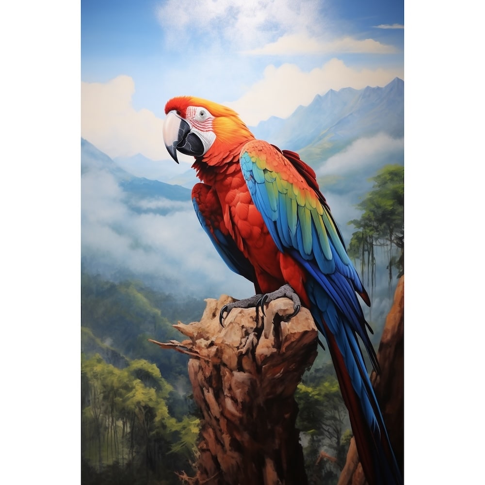 peinture acrylique perroquet