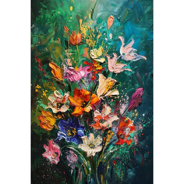 peinture acrylique tableau fleurs