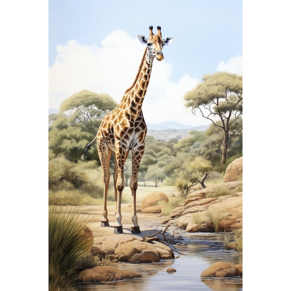 peinture aquarelle girafe