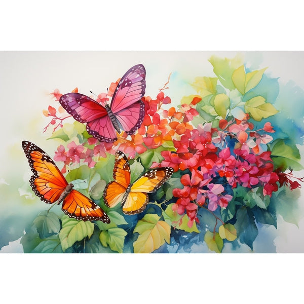 Aquarelle Papillon Peinture, art mural décoration nature