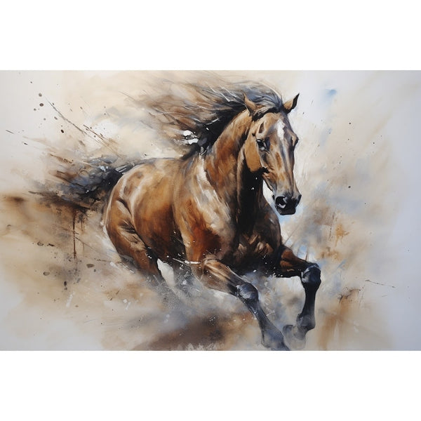 Cheval au Galop Expressif, art mural décoration nature