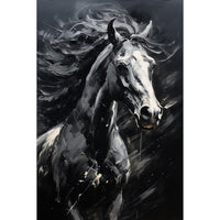 Thumbnail for peinture cheval noir blanc