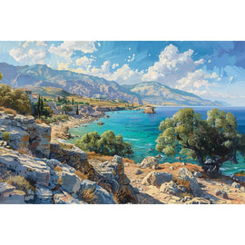 Peinture Paysage Corse, art mural décoration nature