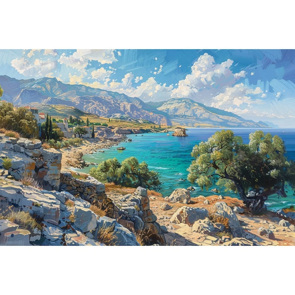 Peinture Paysage Corse, art mural décoration nature