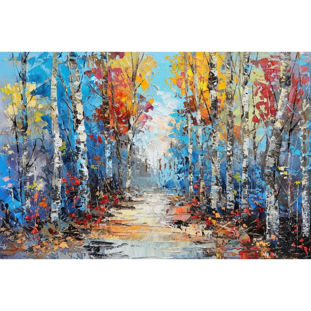 Peinture Abstraite Au Couteau Paysage, art mural décoration nature