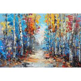 Peinture Abstraite Au Couteau Paysage, art mural décoration nature