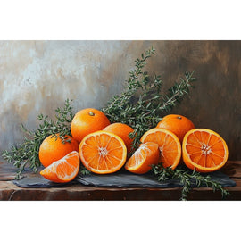 Peinture Orange Cuisine, art mural décoration nature