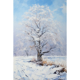 Peinture Arbre sous la Neige, art mural décoration nature