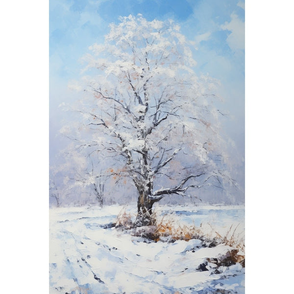 Peinture Arbre sous la Neige, art mural décoration nature
