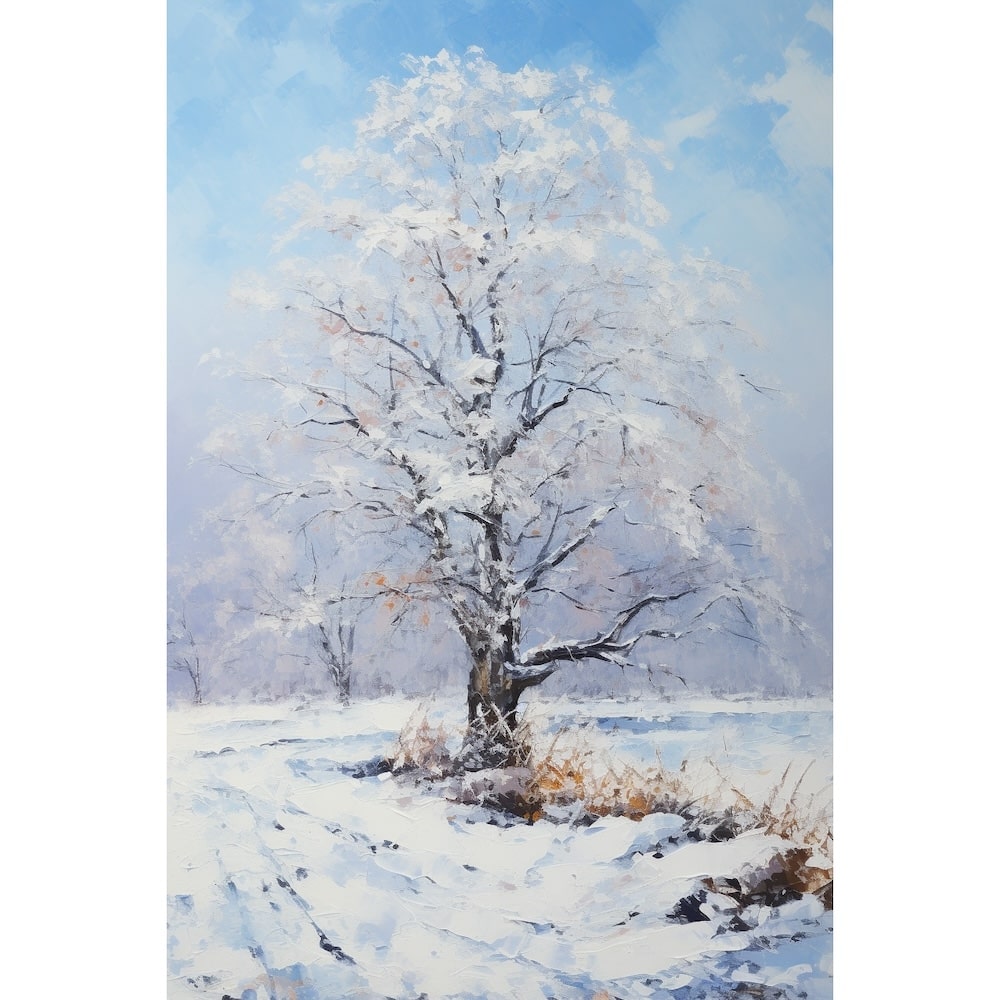 peinture d arbre sous la neige